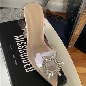 Diamanté feature heels